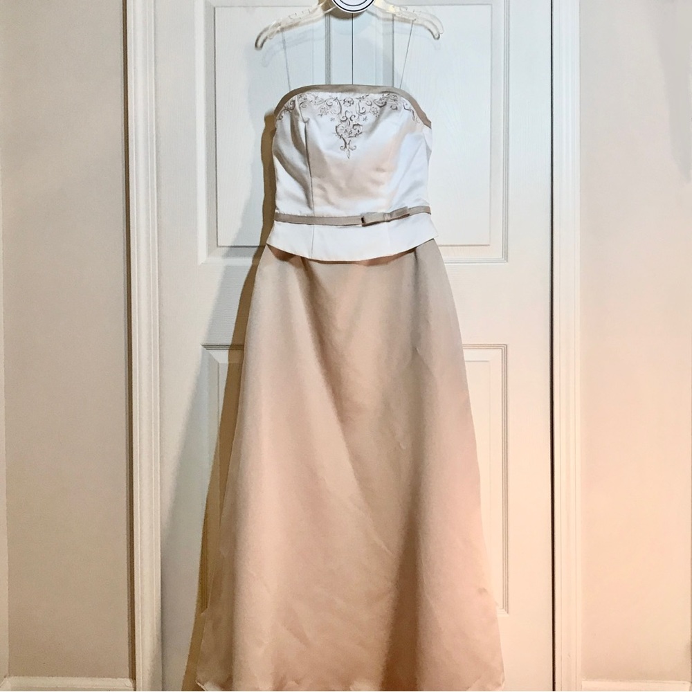 Pinky & Me Women’s Formal 2-Piece Dress White/Beige Size 8